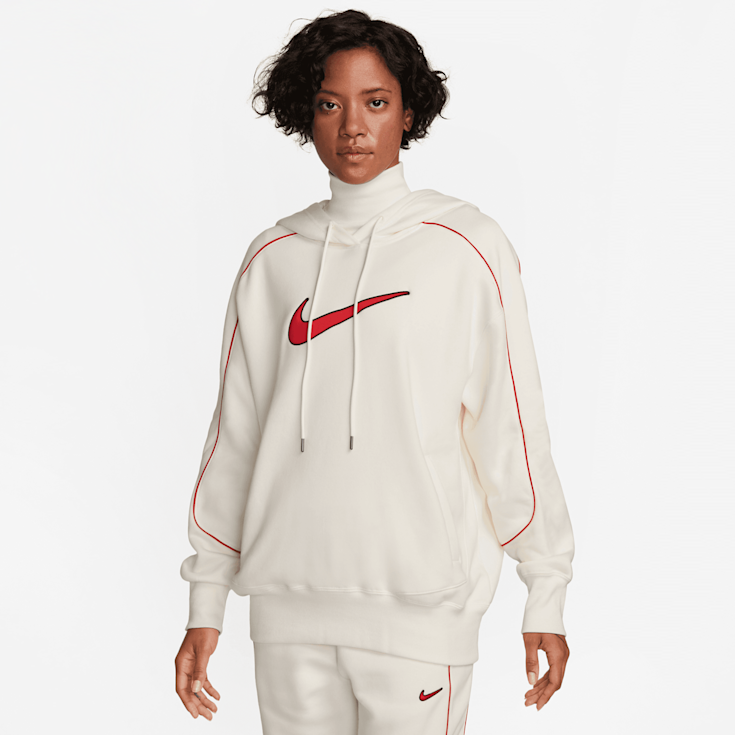 Nike Sportswear Oversized Fleece Pullover Swoosh beige kaufen