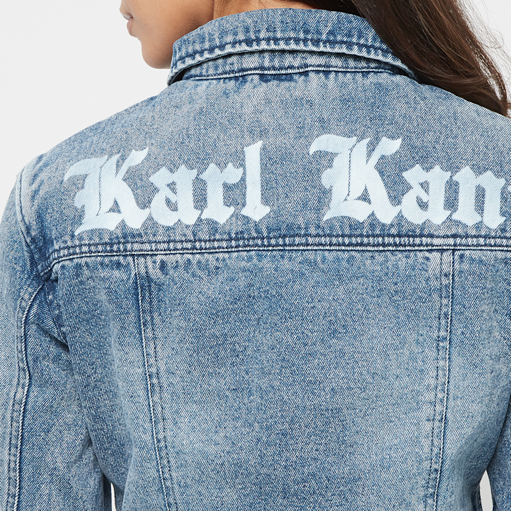 Washed denim jacket top