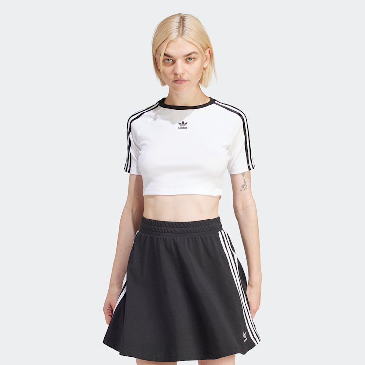 adidas Originals adicolor 3 Streifen Crop T Shirt weiB kaufen SNIPES