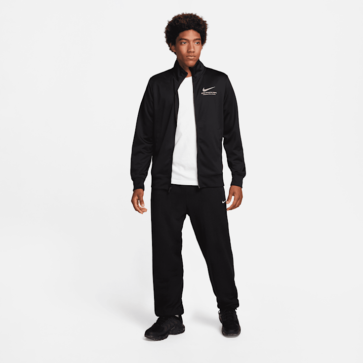 Black nike tracksuit top shop