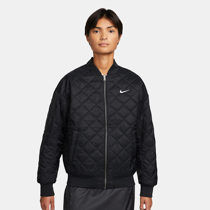 Black nike bomber jacket best sale
