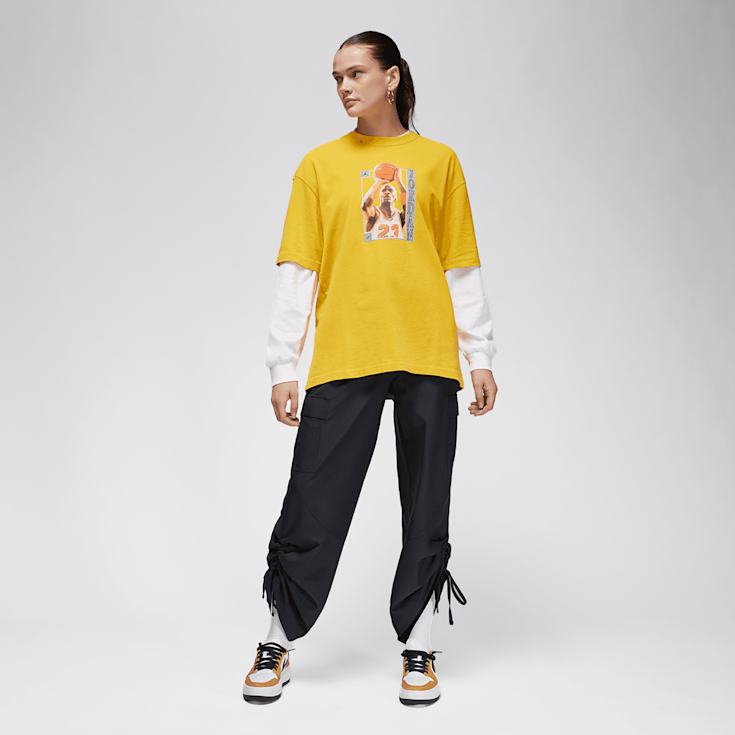 Black yellow jordan shirt cheap