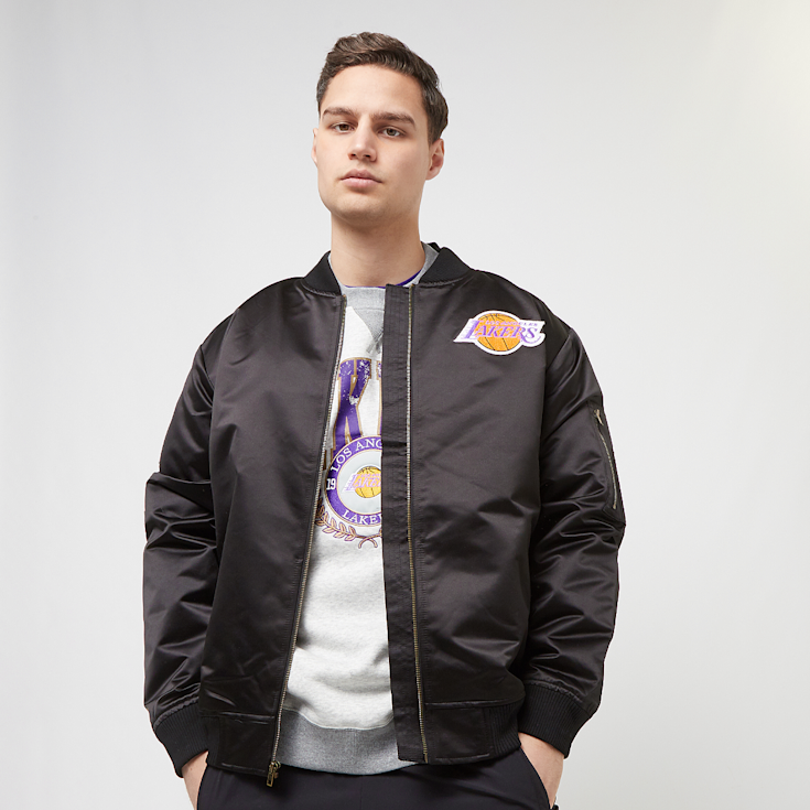Mitchell Ness NBA Lightweight Satin Bomber Los Angeles Lakers schwarz kaufen SNIPES