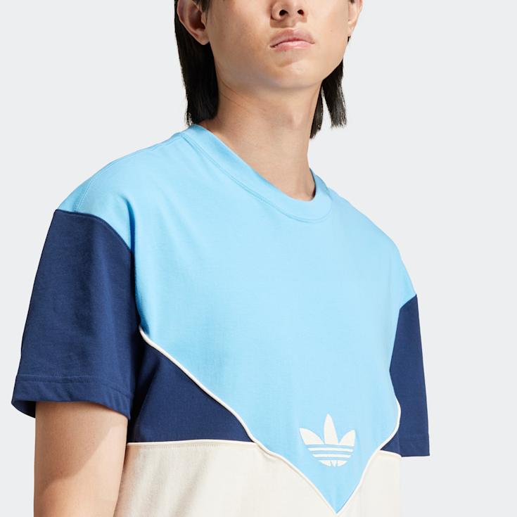 White and blue adidas t shirt 2025