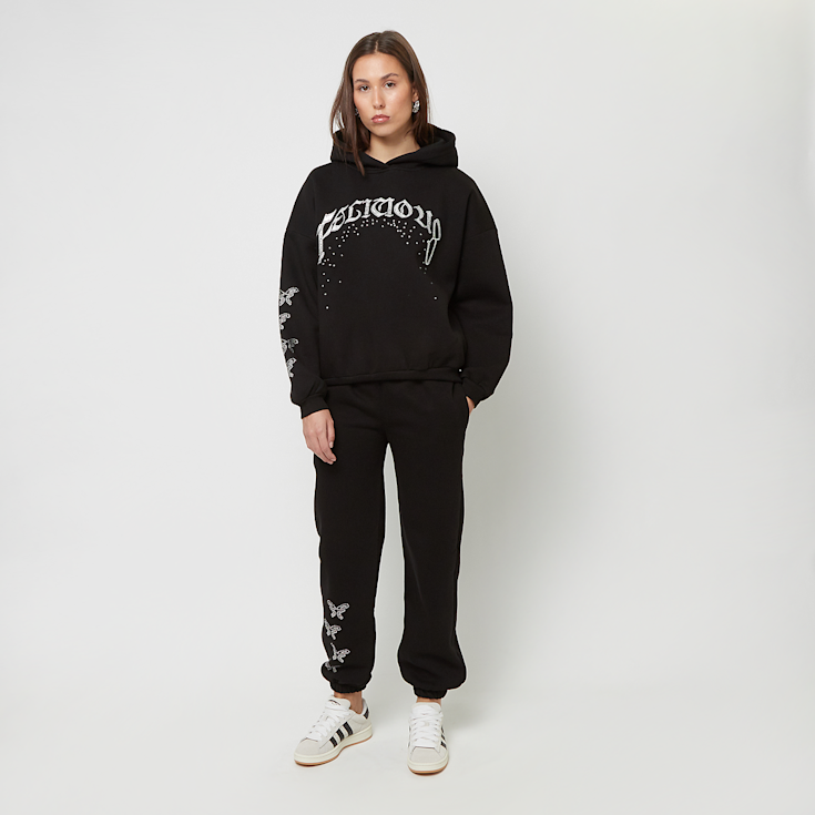 Black hoodie with rhinestones new arrivals