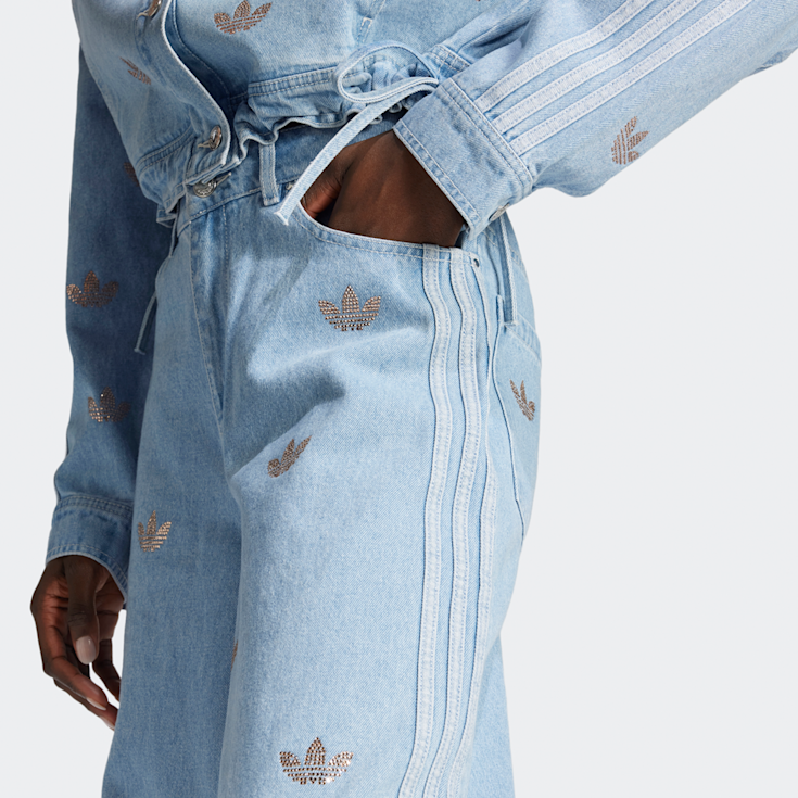 Denim Rhinestone Pants