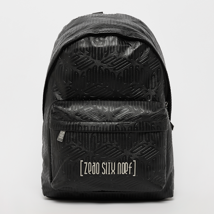 Black faux leather backpack discount