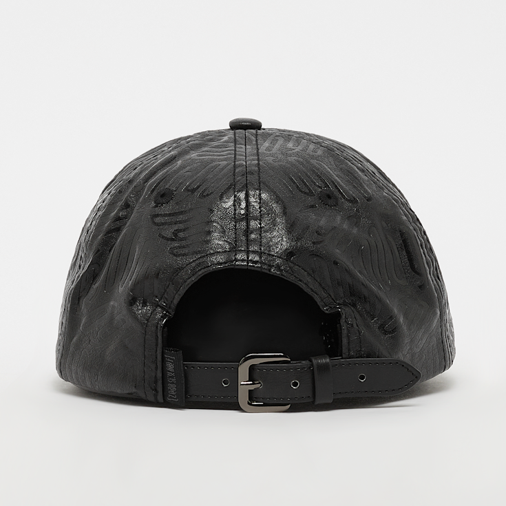 Black leather fitted cap hot sale