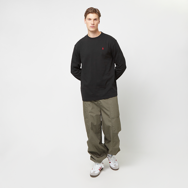 Black long sleeve polo t shirt discount
