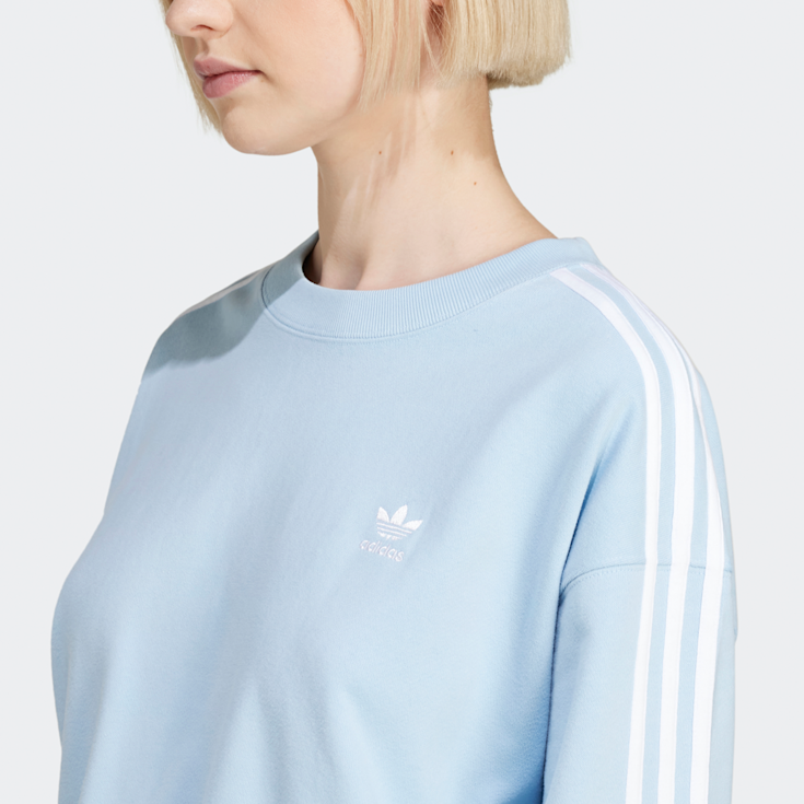 Adidas originals adicolor 3 stripes cropped hoodie sweatshirt deals