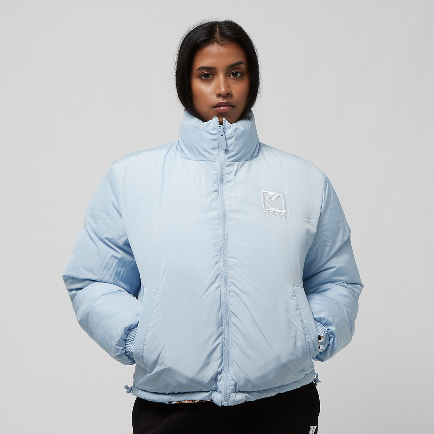 Retro Paisley Corduroy Reversible Puffer Jacket