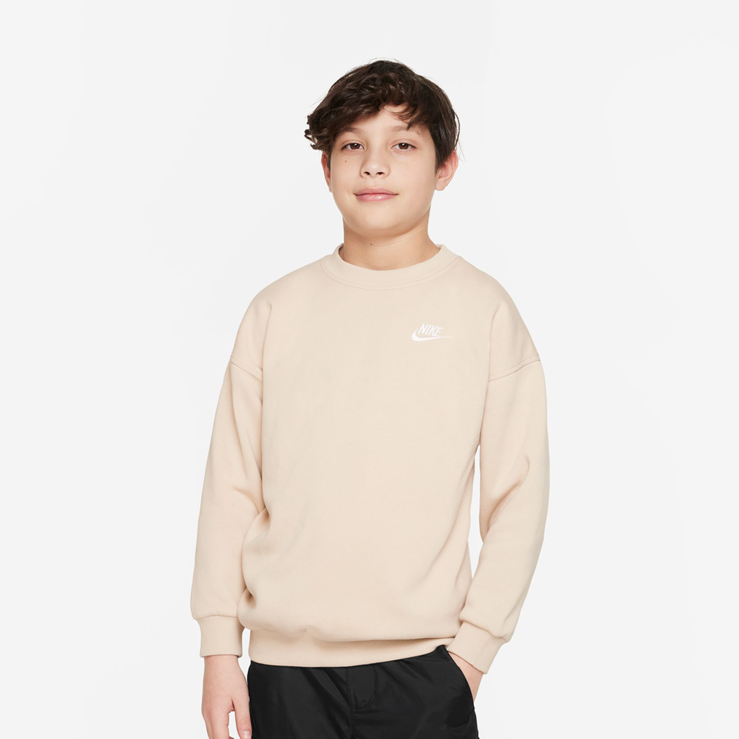 Nike club sweatshirt beige on sale