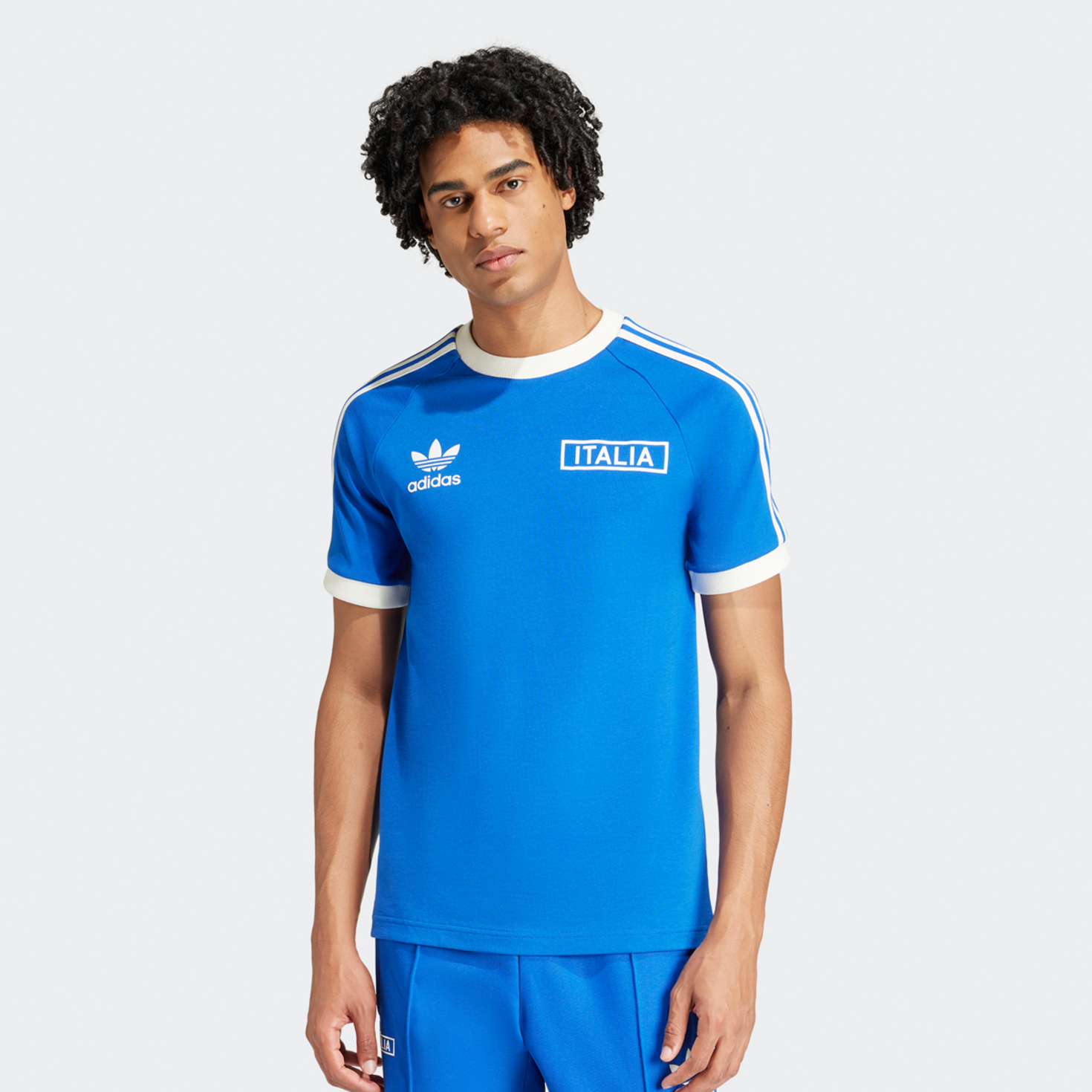 adidas Originals FIGC Italien 3 Streifen T Shirt Football Pack blau kaufen