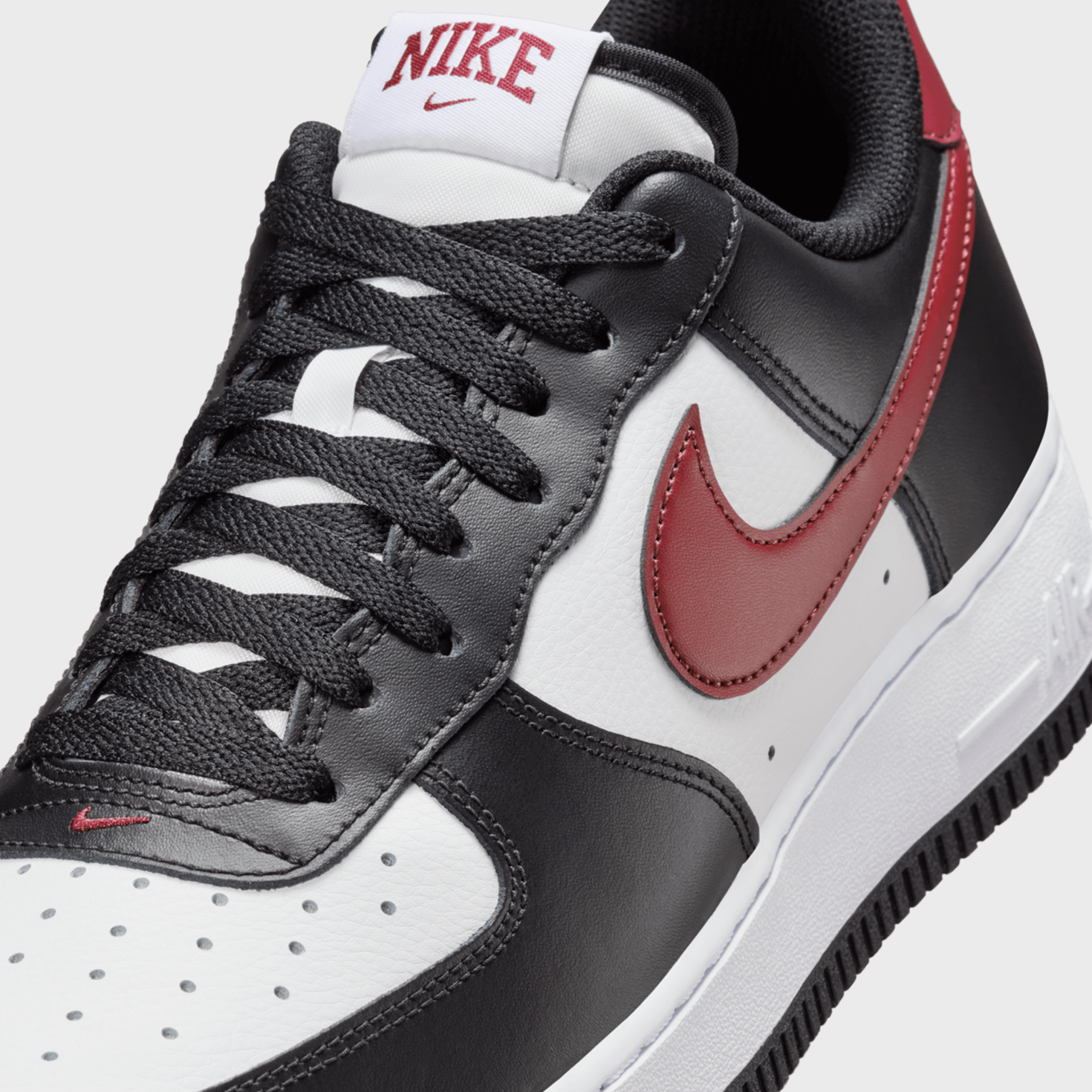 Black red and white air force ones store