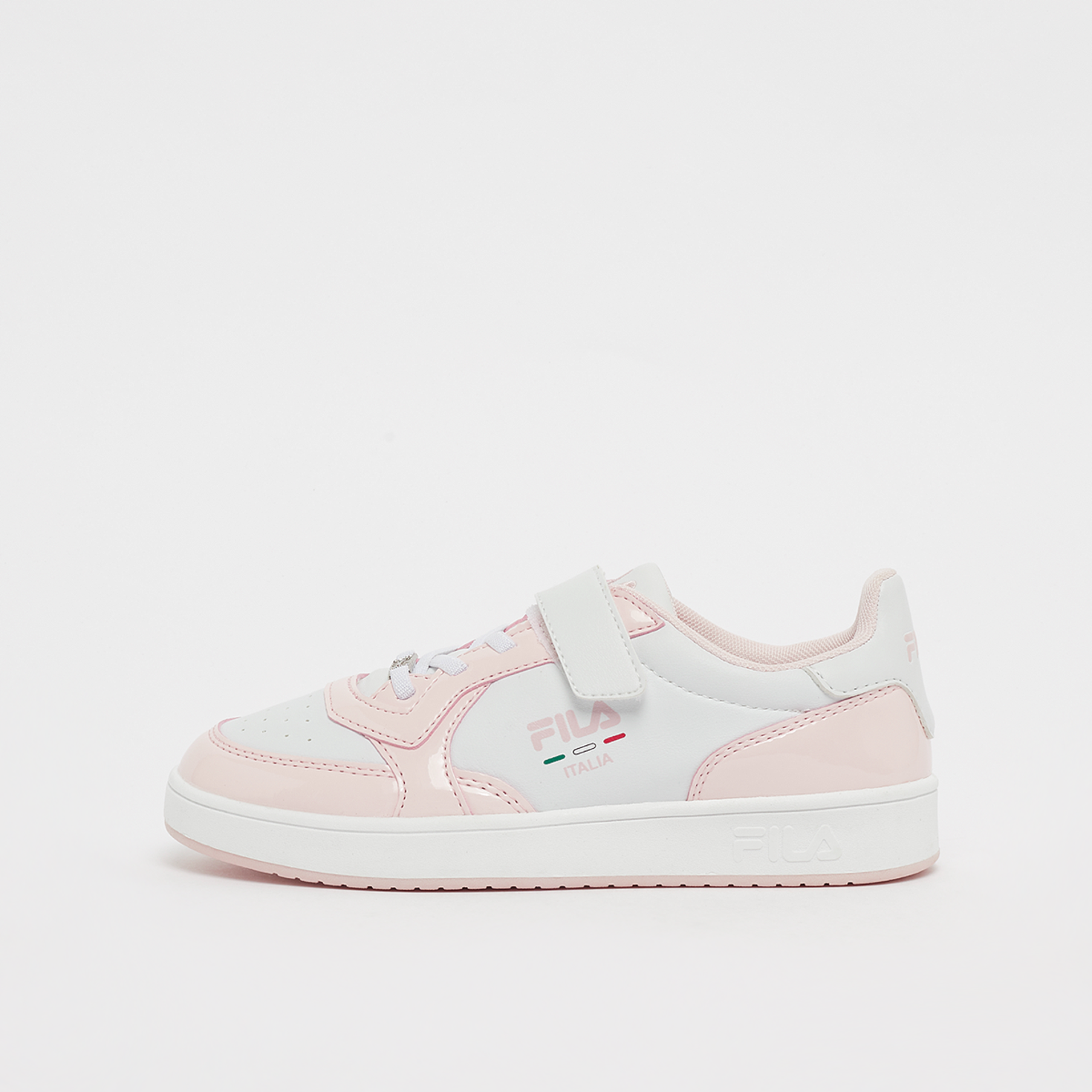 White and pink fila sneakers cheap