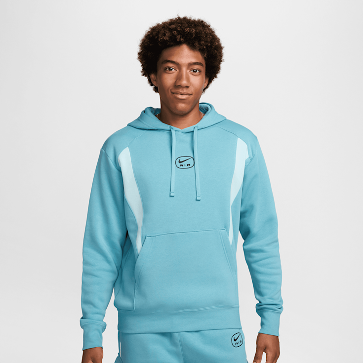 Shop Nike Sportswear Swoosh Air Hoody Fleece blauw SNIPES