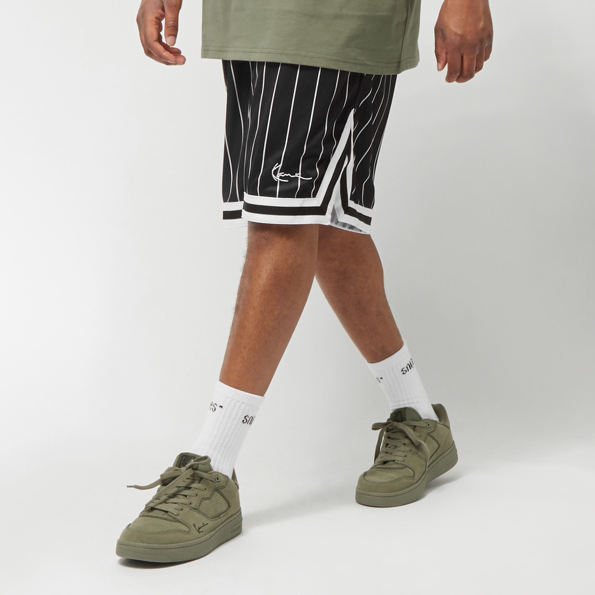 Karl Kani Small Signature Pinstripe Mesh Shorts schwarz (KM
