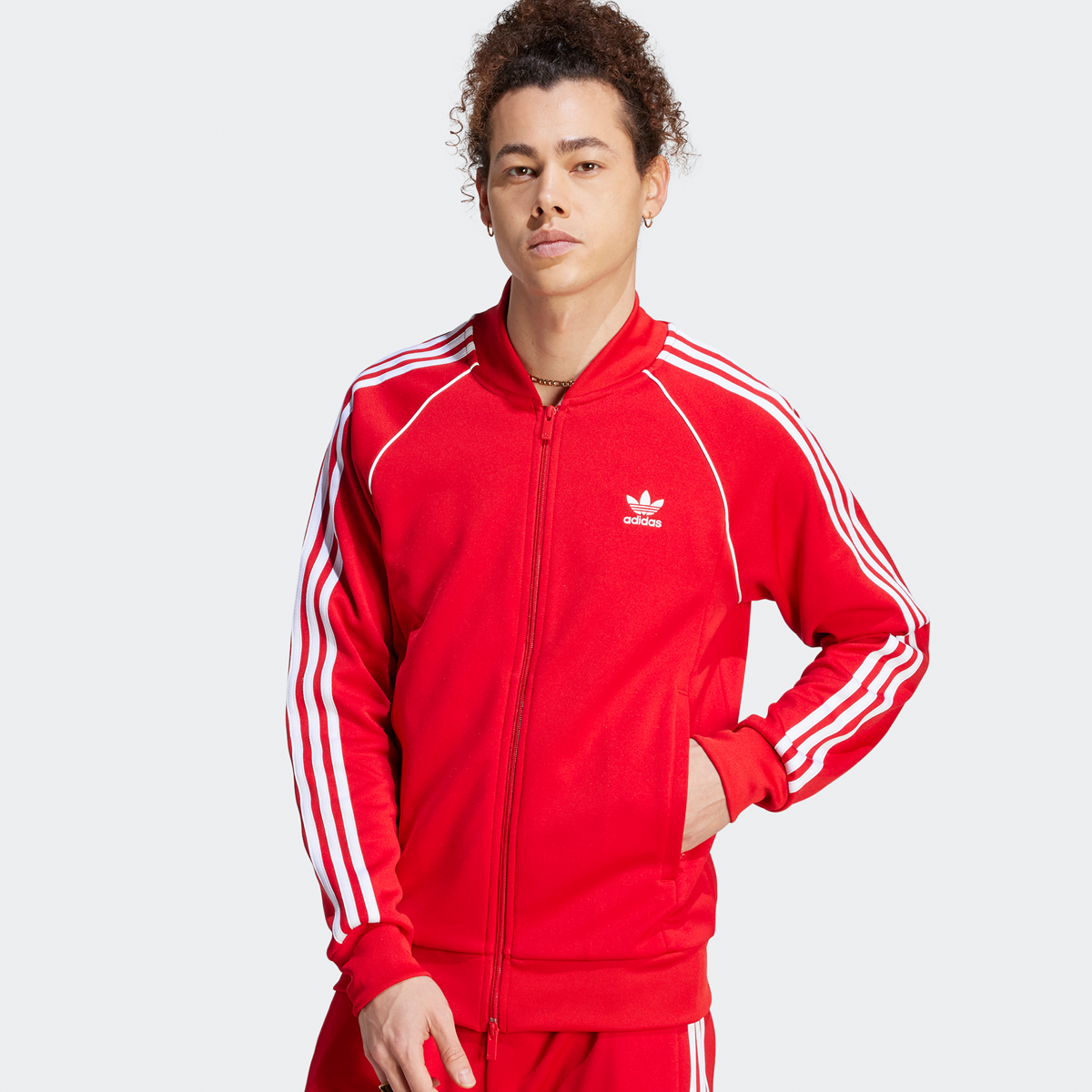 Adidas originals mens spo superstar track top - black red best sale