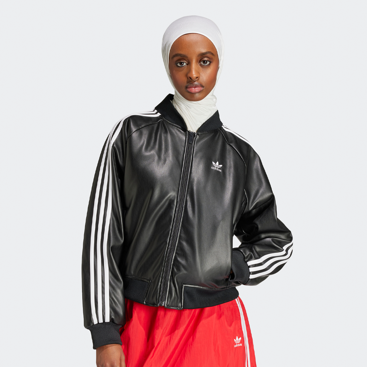 Adidas lederjacke schwarz online