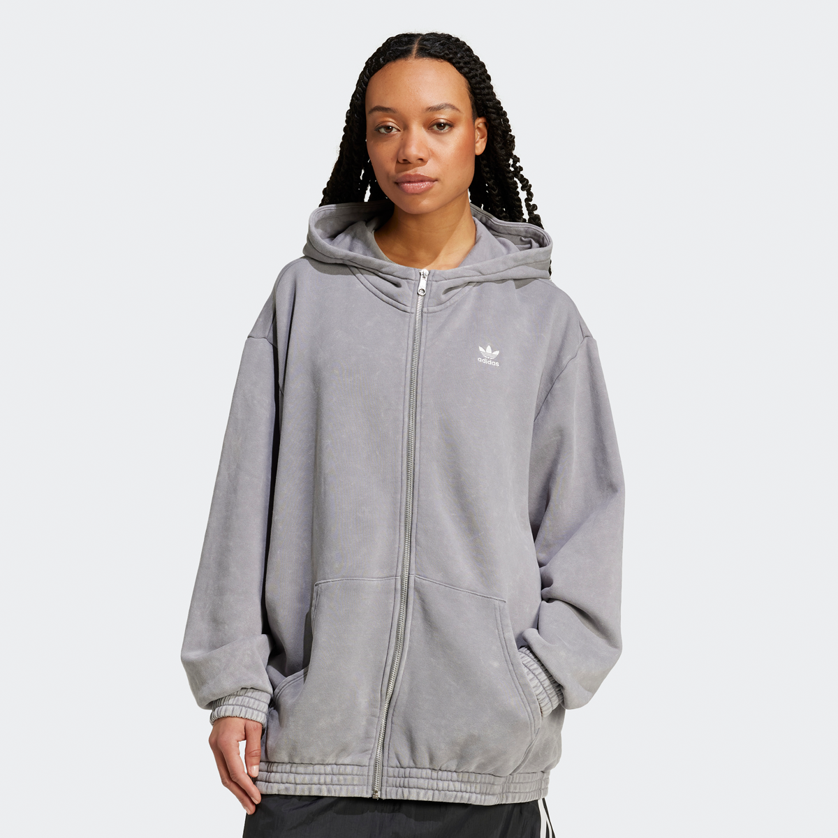 Adidas hoodie grijs on sale