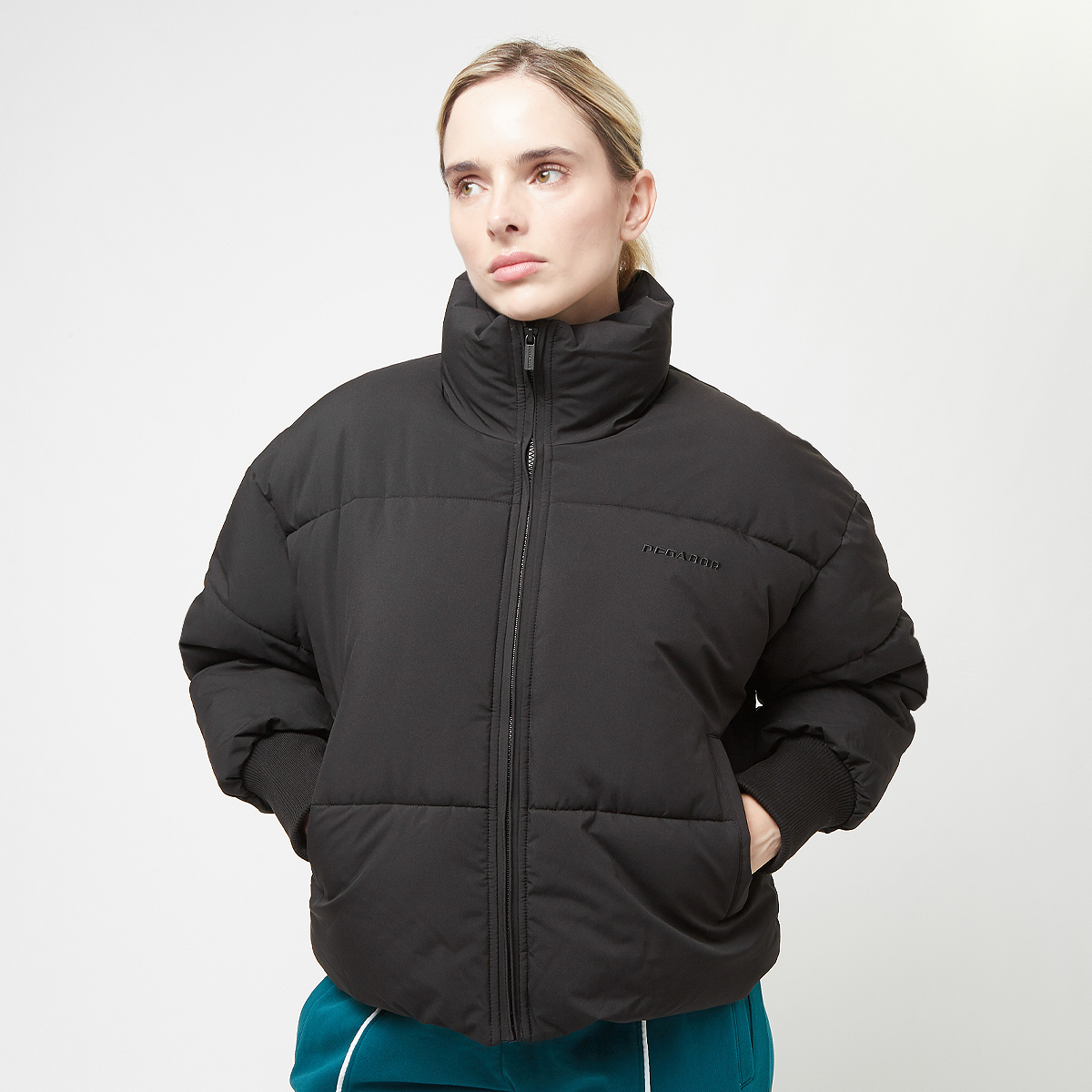 Black puffer jacket oversized online