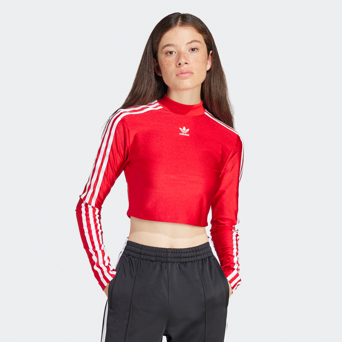 adidas Originals 3-Stripes Cropped Longsleeve rouge | IR8132 | SNIPES