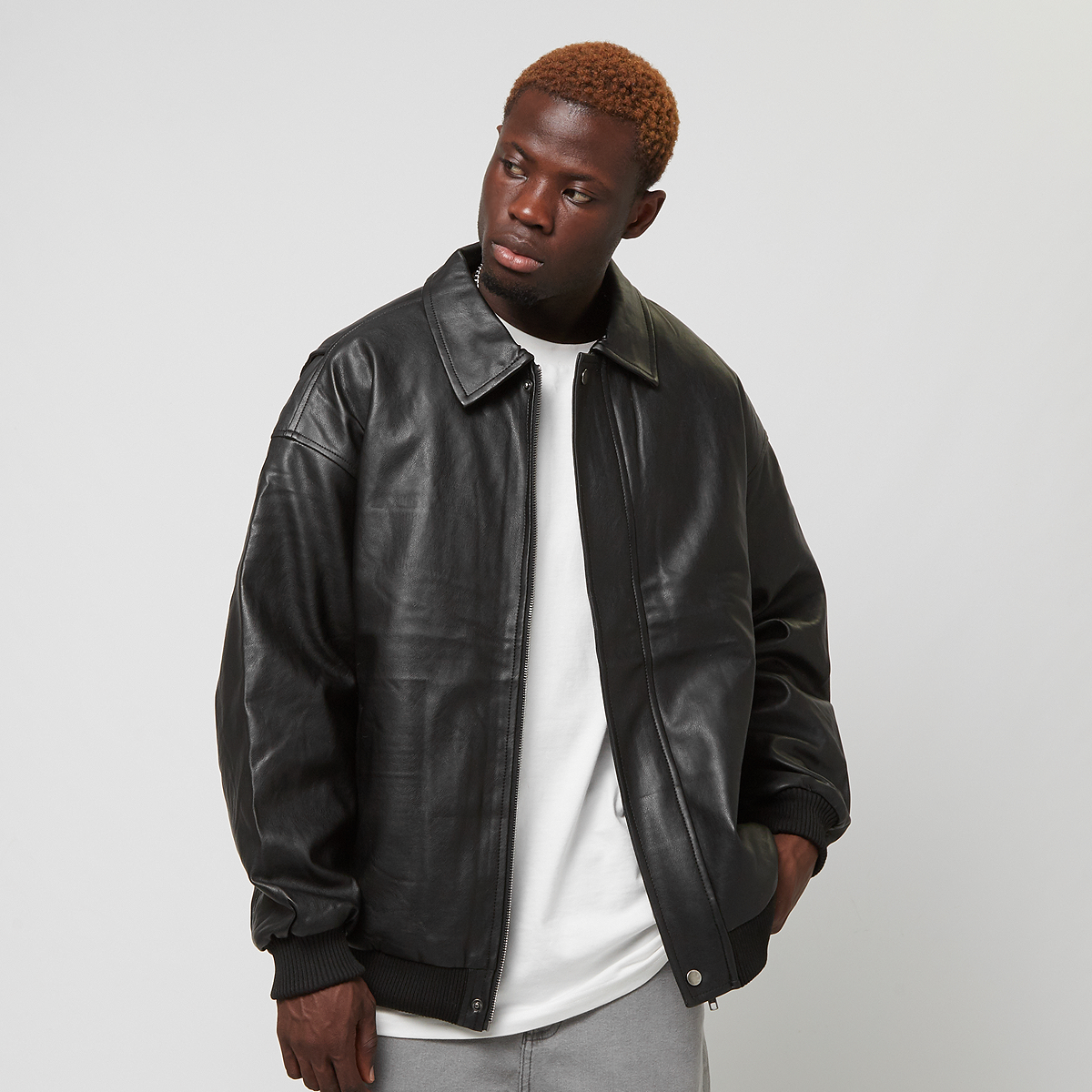 Urban Classics Synthetic Leather Blouson zwart | TB6914-00007 | SNIPES