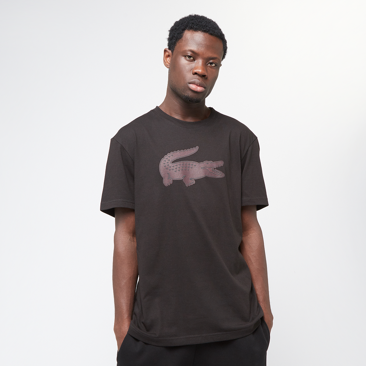 Black lacoste shirt online