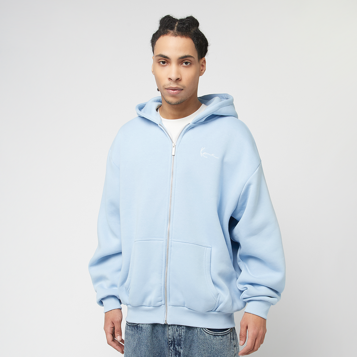 KARL KANI◆Signature Logo Pinstripe Oversized Hoodie [Blue] Karl Kani Signature Logo Pinstripe Oversized Hoodie blau