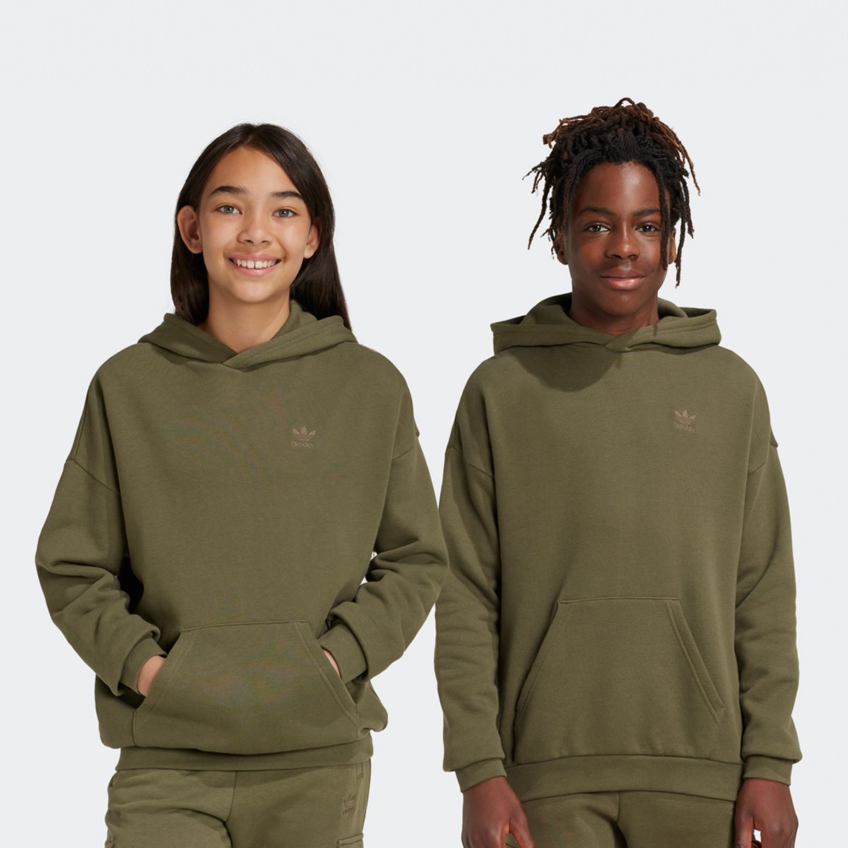 adidas Originals JUNIOR HOODIE olive strata grun kaufen SNIPES