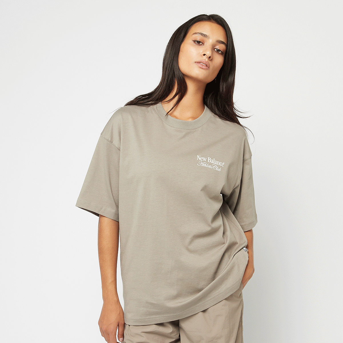 New Balance Linear Graphic Oversized T-Shirt grijs | WT51946_DOK