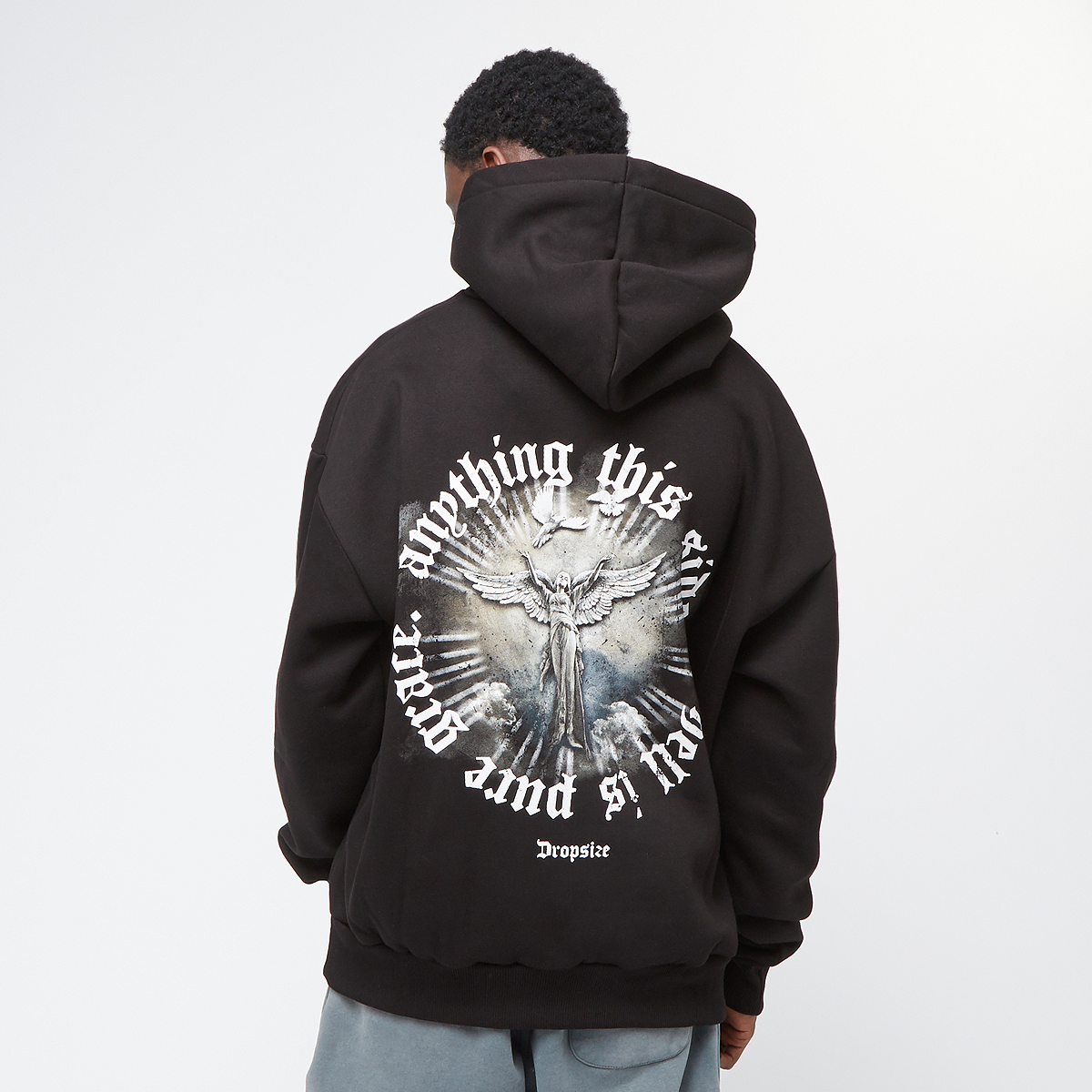 DropSize Heavy Oversized Side Of Hell Hoodie czarny (DS-HD-425-BLK)