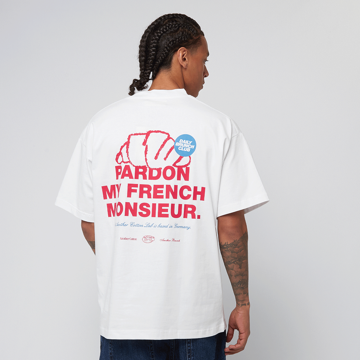 Another Cotton Lab Pardon Monsieur Oversized T-Shirt biały