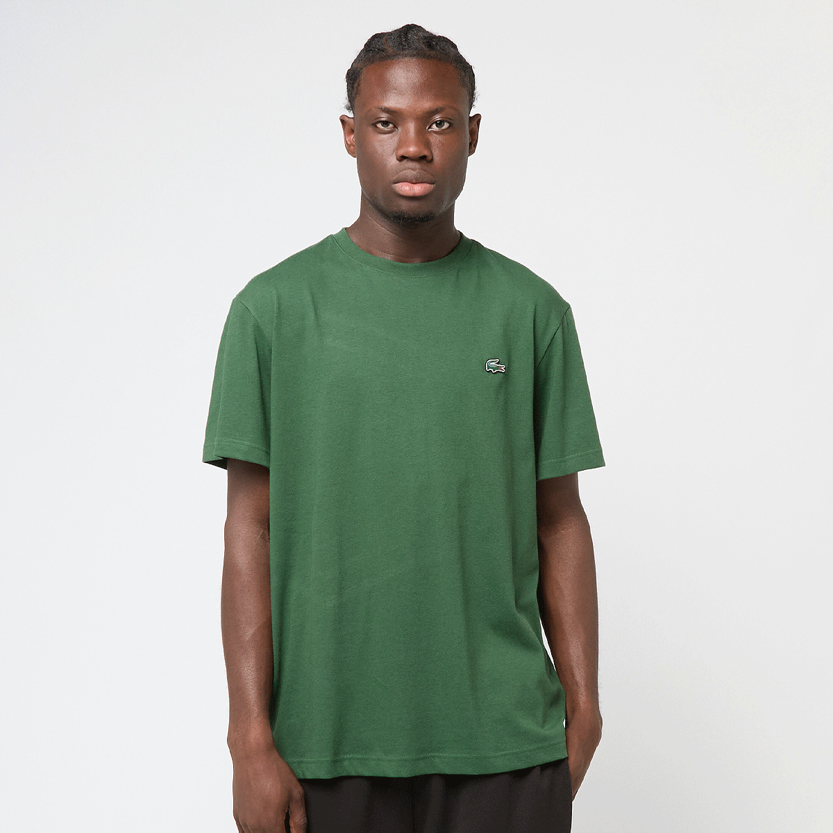 Tee-shirt basique manches longues et col V - Vert - Kiabi - 8.00