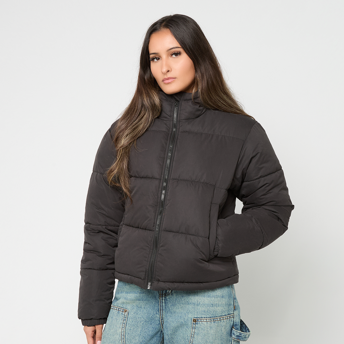Urban Classics Ladies Peached Puffer Jacket With Hood schwarz
