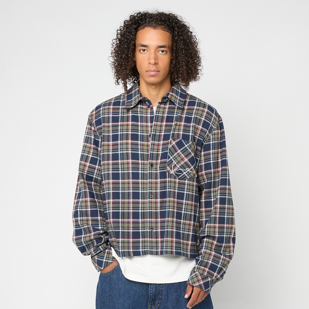 Karl Kani Small Signature Cropped Check Shirt multicolor | KM254