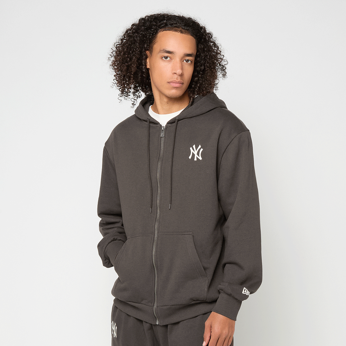 New Era MLB Midi Le Fullzip Hoodie New York Yankees marrone
