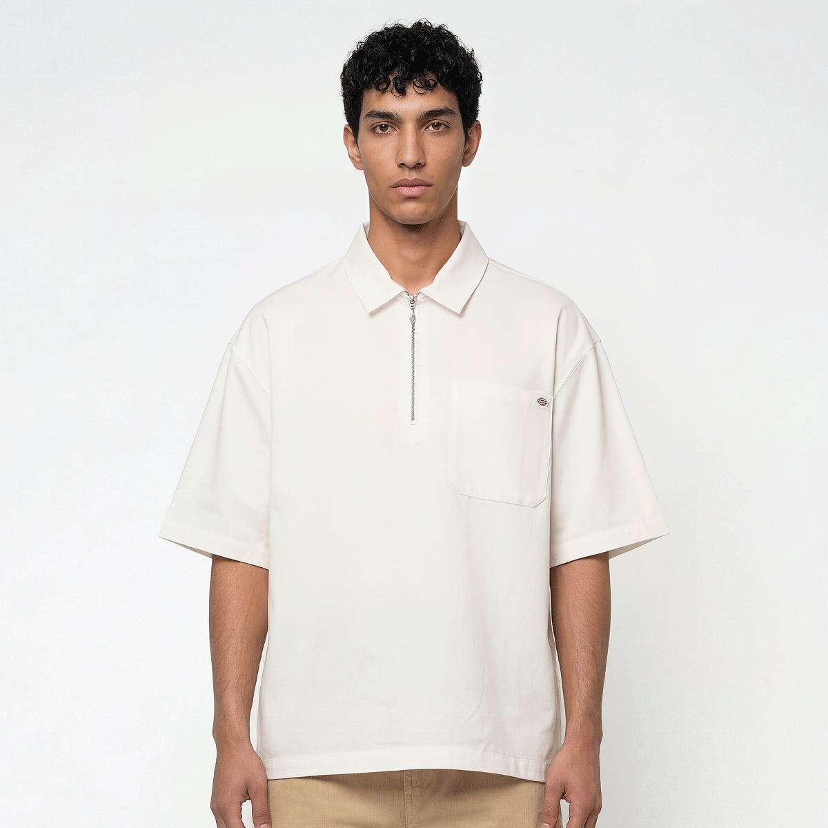 トップス B. tops Dickies Cadiz Quarter Zip Shortsleeve Shirt beige | DK0A88PIC481