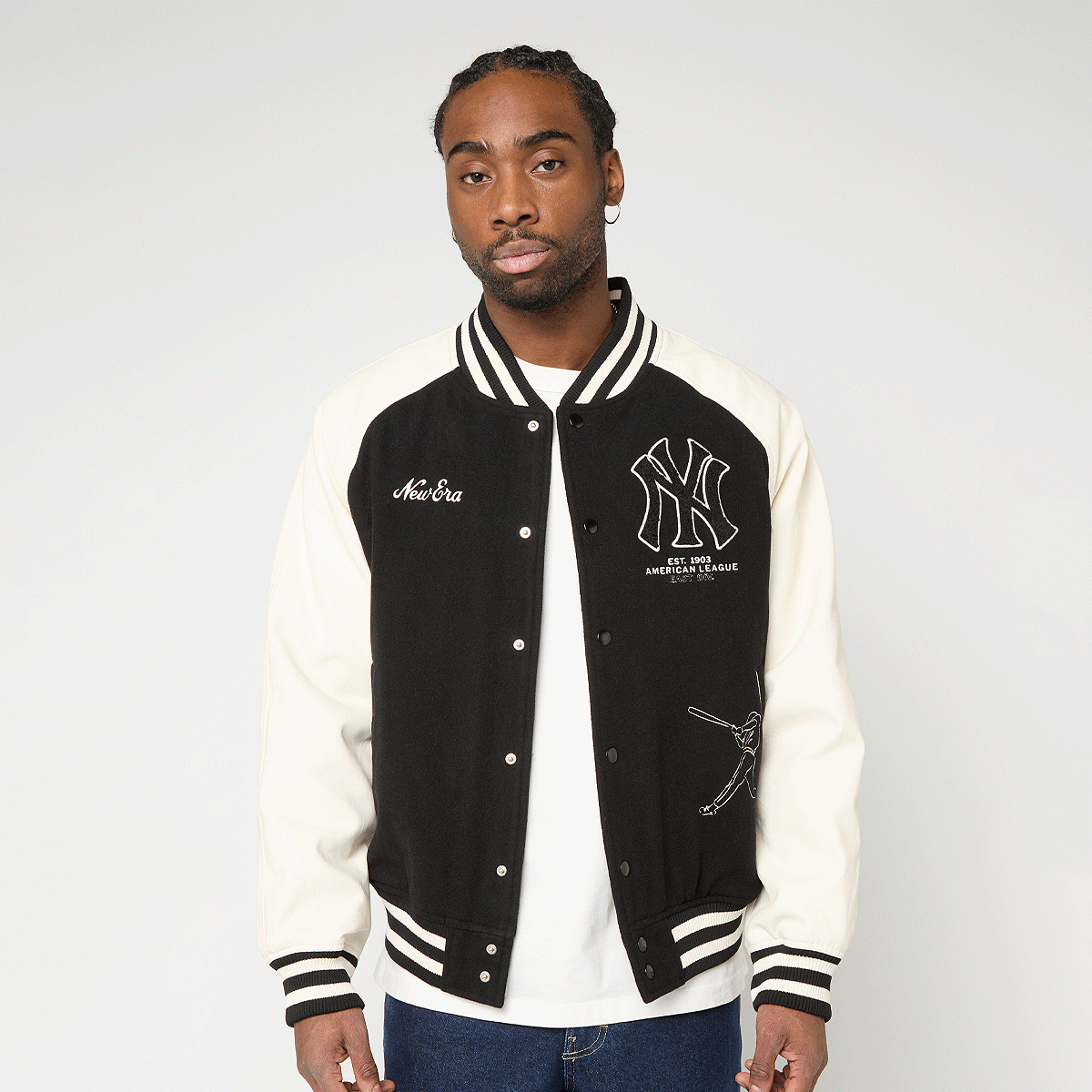 New Era MLB Varsity Jacket Los Angeles Dodgers preto | 60771573