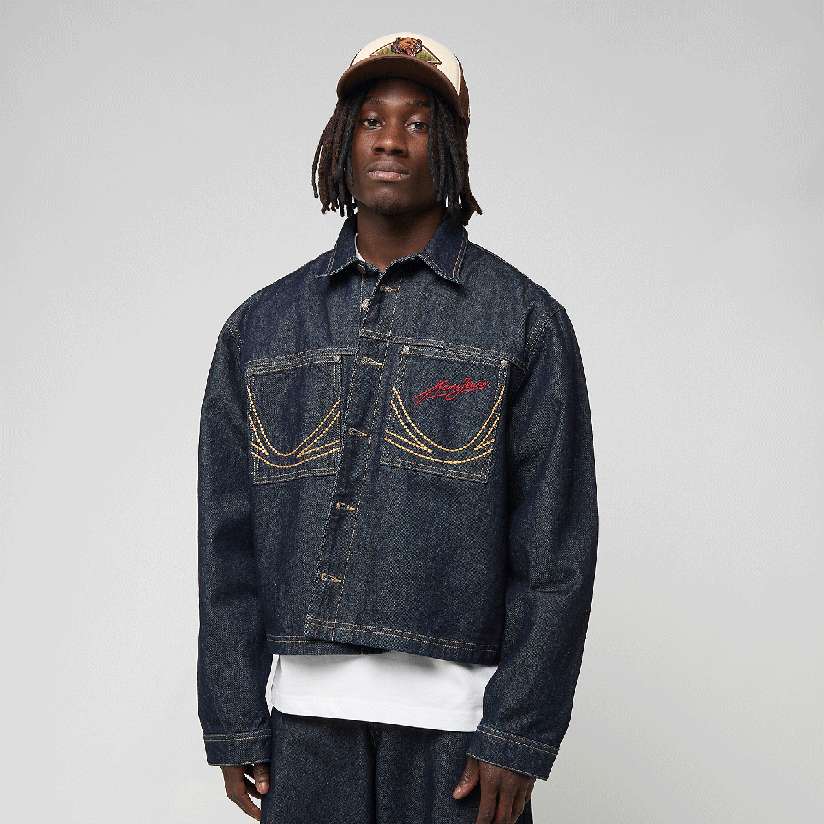 Karl Kani Kani Jeans Cropped Rinsed Denim Jacket azul | KM261-013