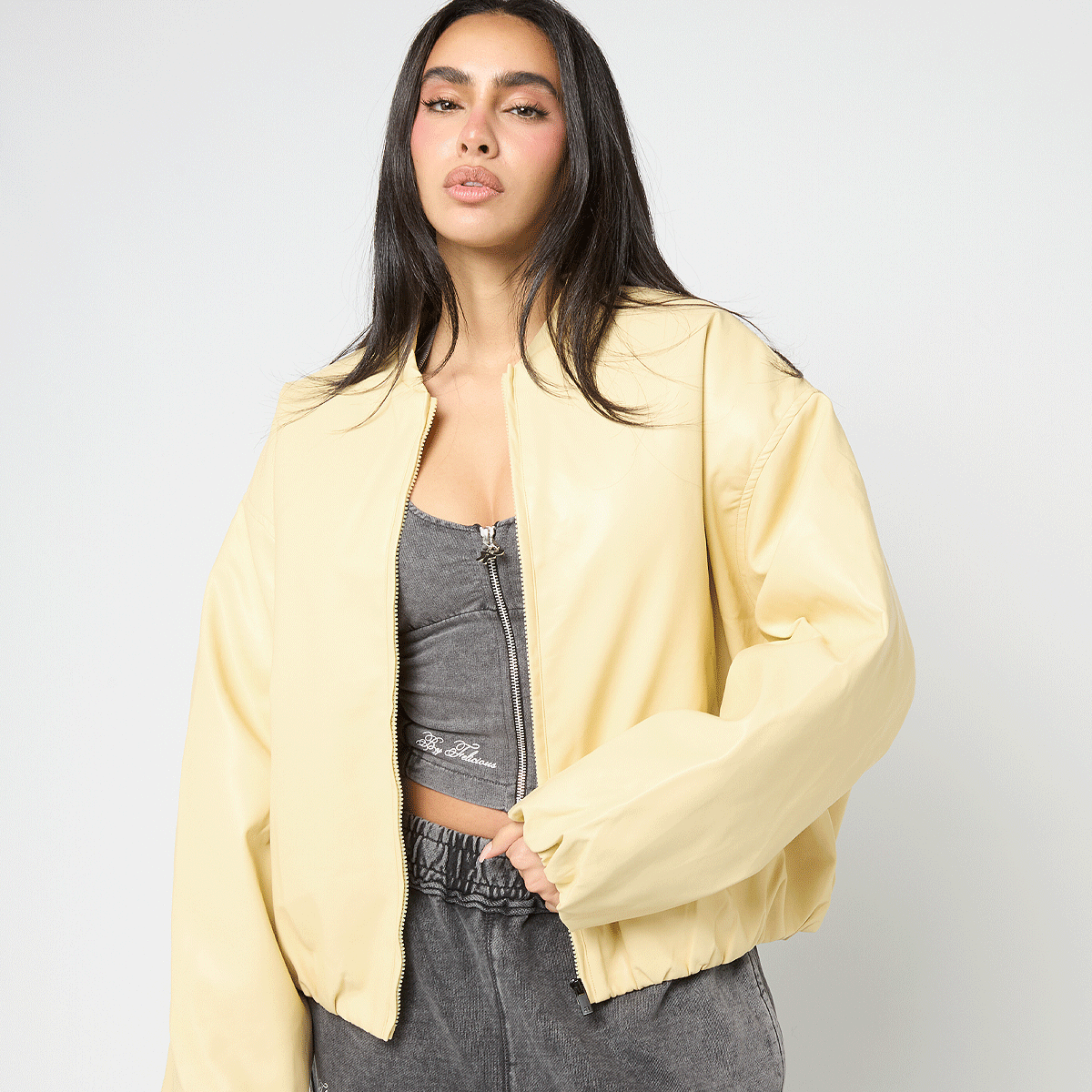 Another Cotton Lab Another Bomber Jacket geel | ACL-261-BBJ-344