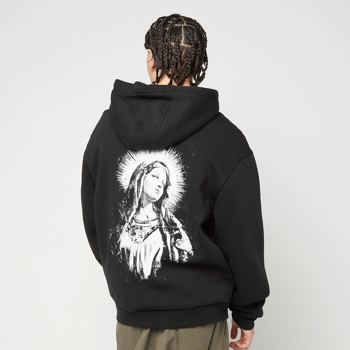 Mister Tee Mary Cross Fluffy Zip Hoody black Mary Cross Fluffy Zip