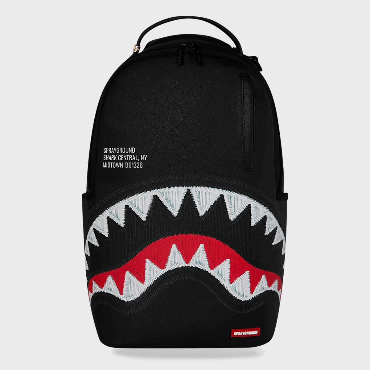 SHARK CENTRAL BLACK EMBROIDERED SHARK BACKPACK black Shark Central Black Embroidered Shark Backpack