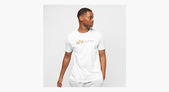 ALPHA INDUSTRIES Maglietta Uomo Basic Small Logo | T-shirt Cotone Pettinato Girocollo