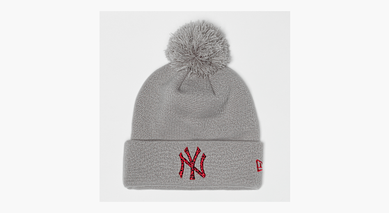 Bonnet à Pompon Gris New Look – Taille Unique – Acrylique – Occasion