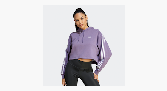 Adidas cropped hoodie lila sales