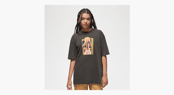トップス BEEDEN / LOGO CRACK JUST FIT TEE Jordan Oversized Graphic T-Shirt brązowy (FN5375-010)