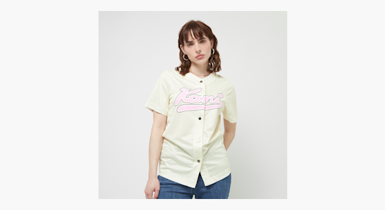 Karl Kani Pinstripe Baseball Shirt Black/Red/White - Streetwear Shop