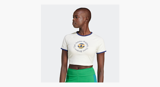 Adidas originals camiseta tape crop cheap