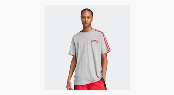 Adidas originals adibreak chevron striped logo t-shirt top
